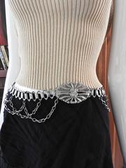 Vintage CHRISTIAN DIOR ✿*ﾟVersatile Pewter Metal Chain Necklace 28" Belt