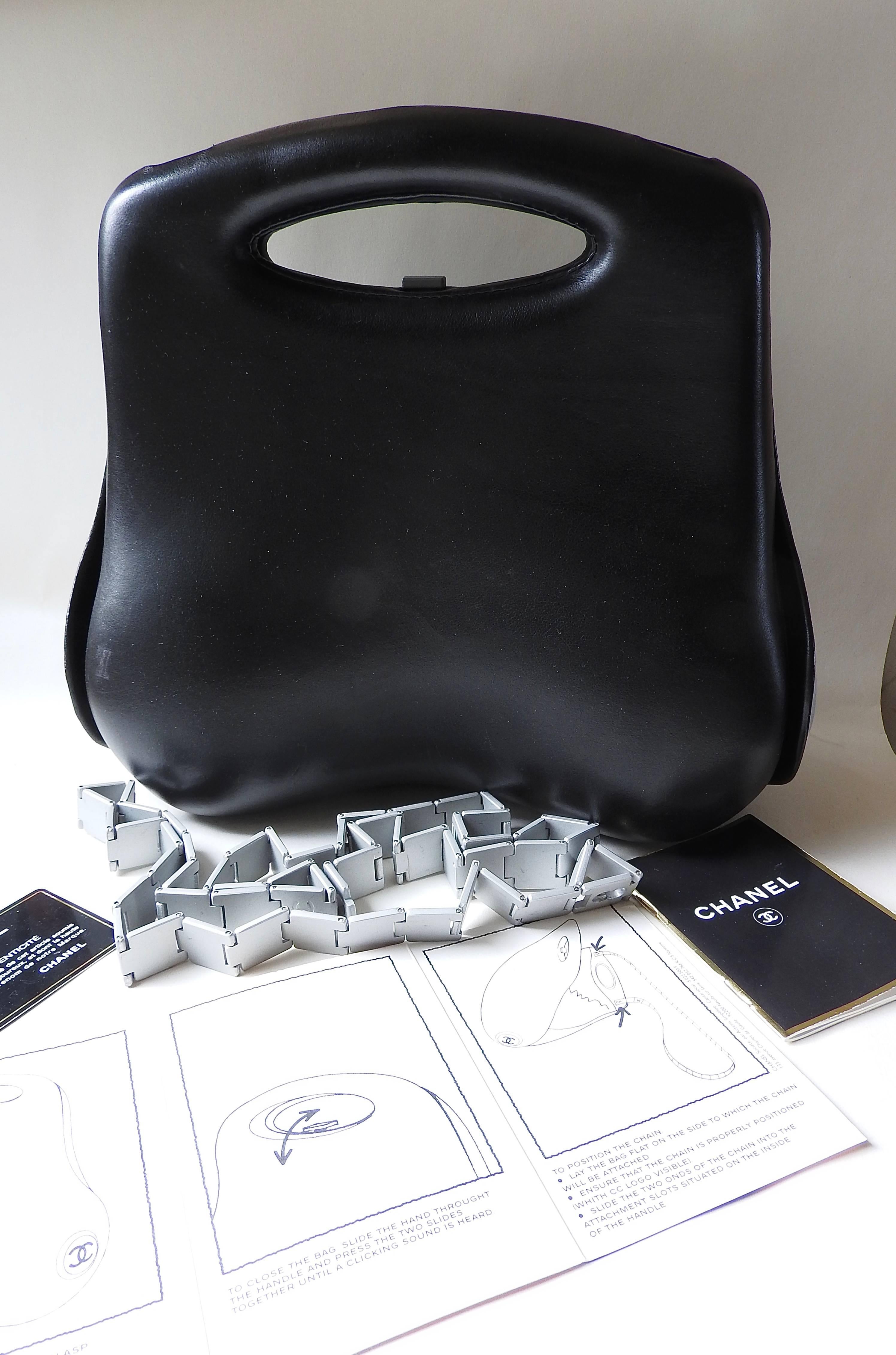 Black Chanel ✿*ﾟKarl Lagerfeld Millennium 2005 Limited Edition Handbag Clutch Bag  For Sale