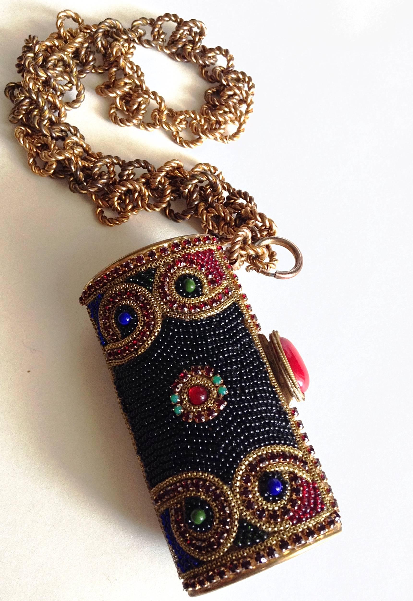 RARE Chanel ✿*ﾟVintage 80's  Jewelled Metal Purse Clutch Belt Necklace  For Sale 6