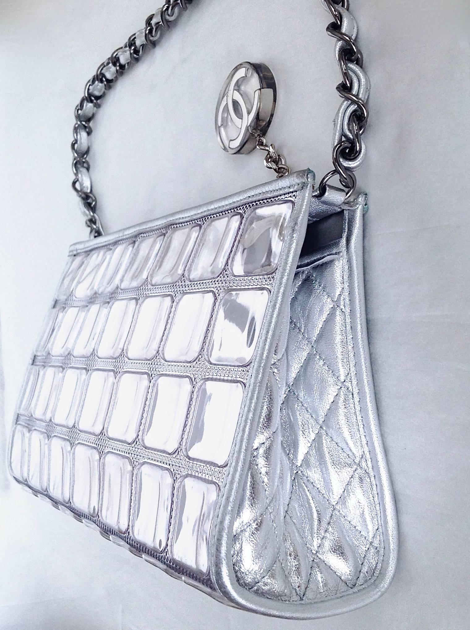 Gray MINT Chanel ✿*ﾟ08 CRUISE Ice Cube Clutch Bag Handbag For Sale