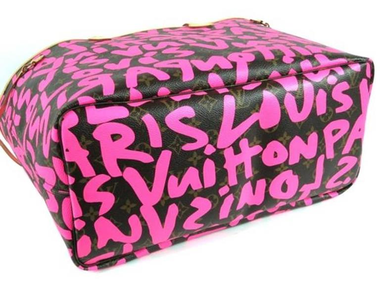 Louis Vuitton Pink Graffiti Neverfull GM Stephen Sprouse For Sale at 1stdibs