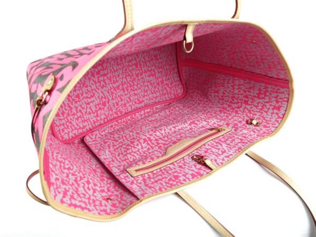 Louis Vuitton Pink Graffiti Neverfull GM Stephen Sprouse For Sale at 1stdibs