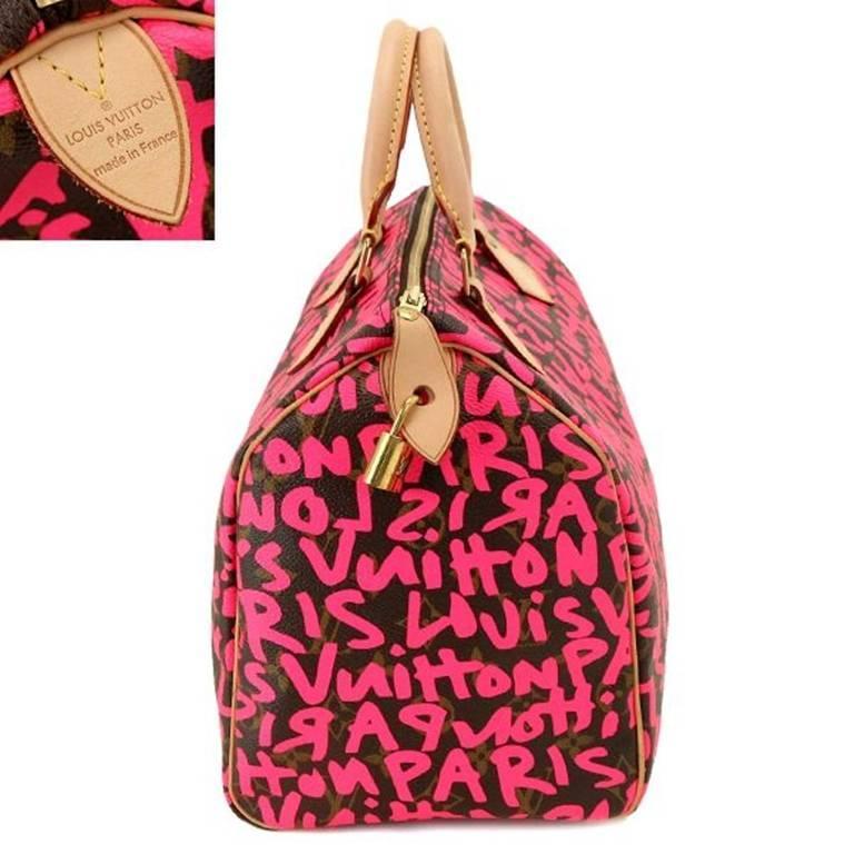 Stephen Sprouse x Louis Vuitton Pink Monogram Graffiti Speedy 30