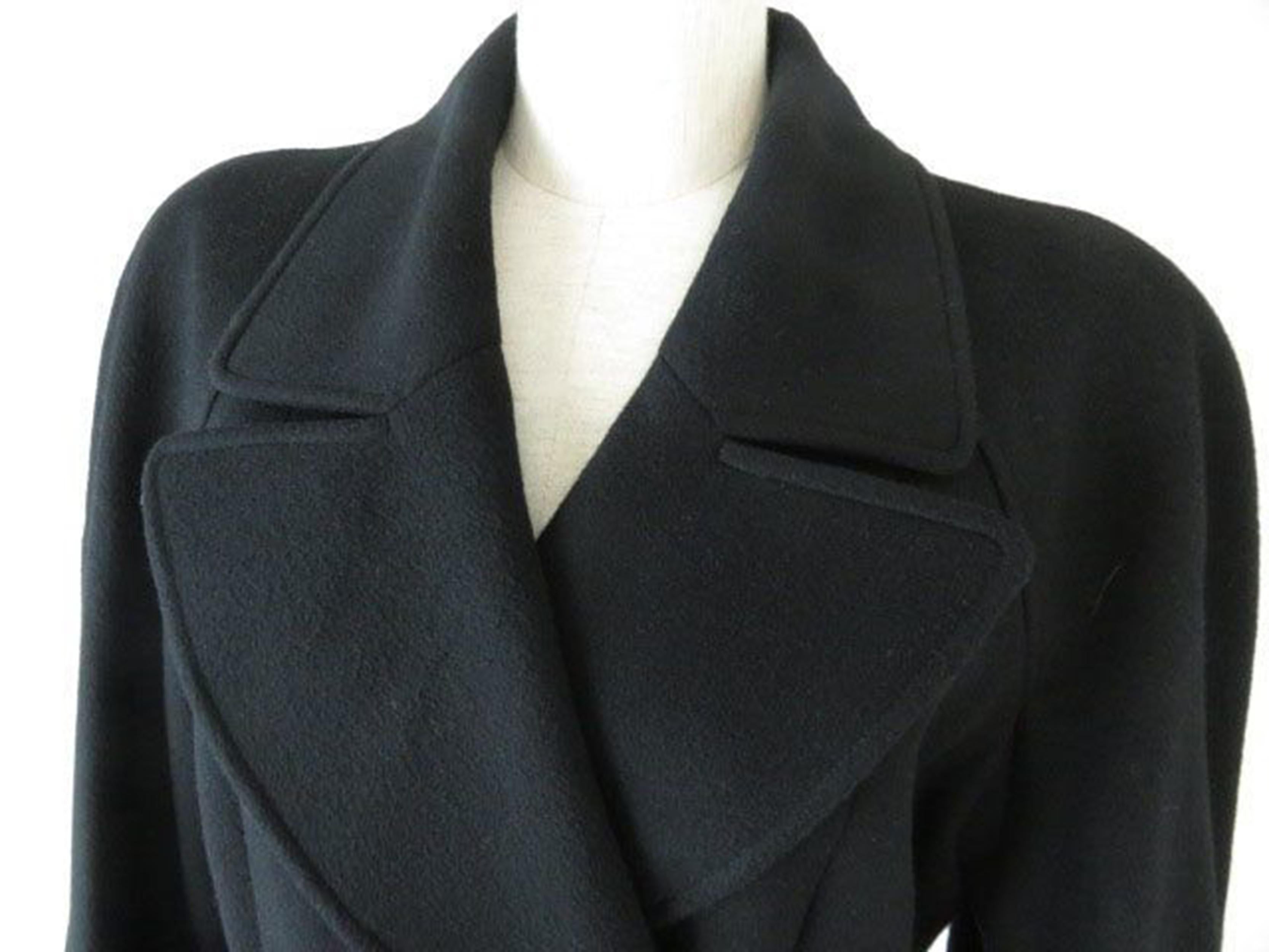 Women's Chanel Black Belted Cashmere Long Coat