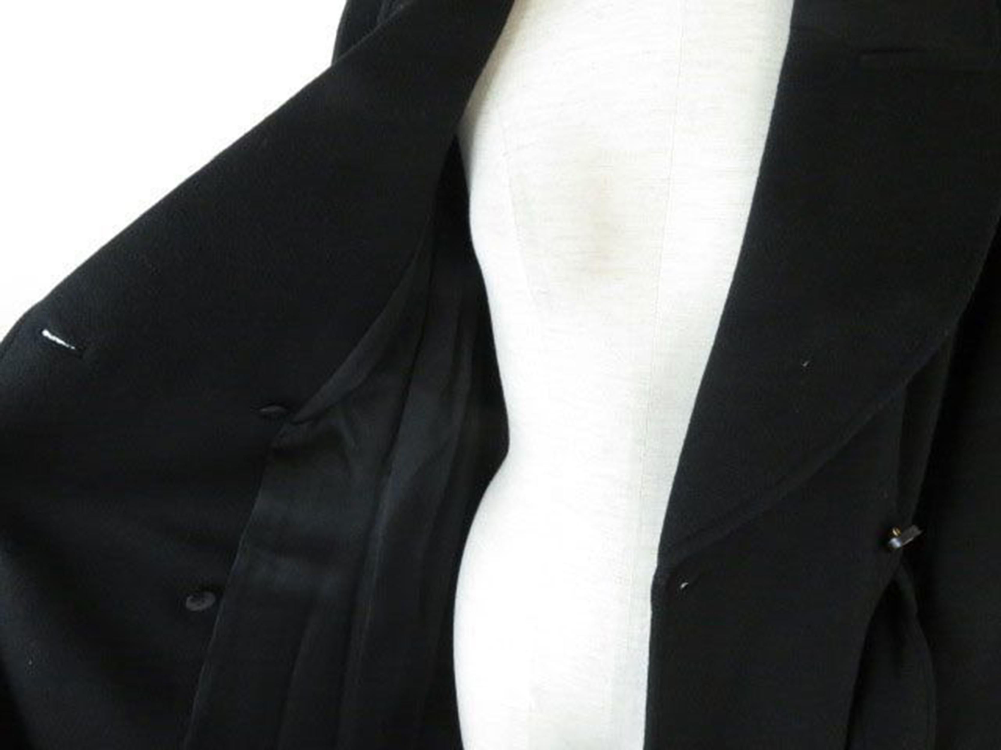 Chanel Black Belted Cashmere Long Coat 1