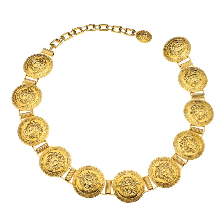 Gianni Versace Gold Massive Medusa Belt
