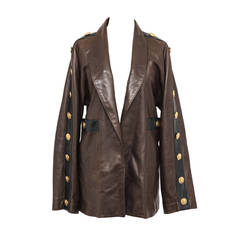 Chanel Leather Jacket with CC Buttons