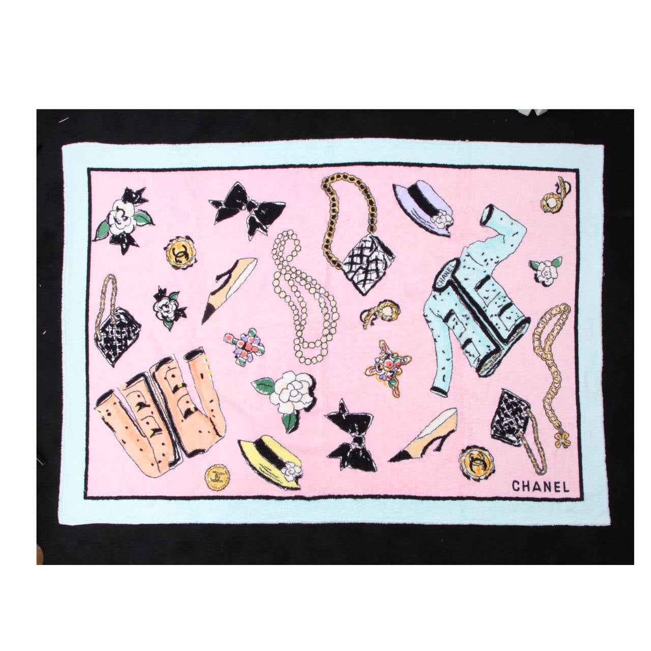 Chanel Rare 1996 Pink Beach Towel Never Been Used For Sale