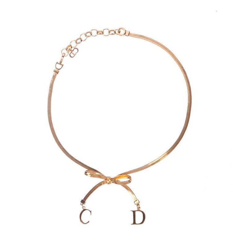 Christian Dior Bow Choker Necklace