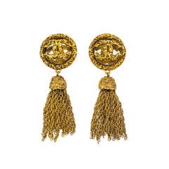 Vintage Chanel Mirror and Tassel Earrings