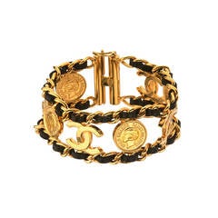Vintage Chanel CC and Coin with Coco Face Bracelet