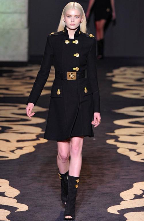 Versace Amazing Runway Black Military Coat with Medusas at 1stDibs