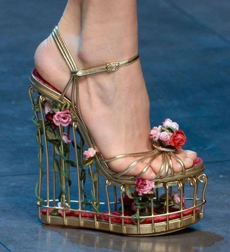 Very rare Dolce & Gabbana Runway Cage Heel Shoes Piece of Art! 1