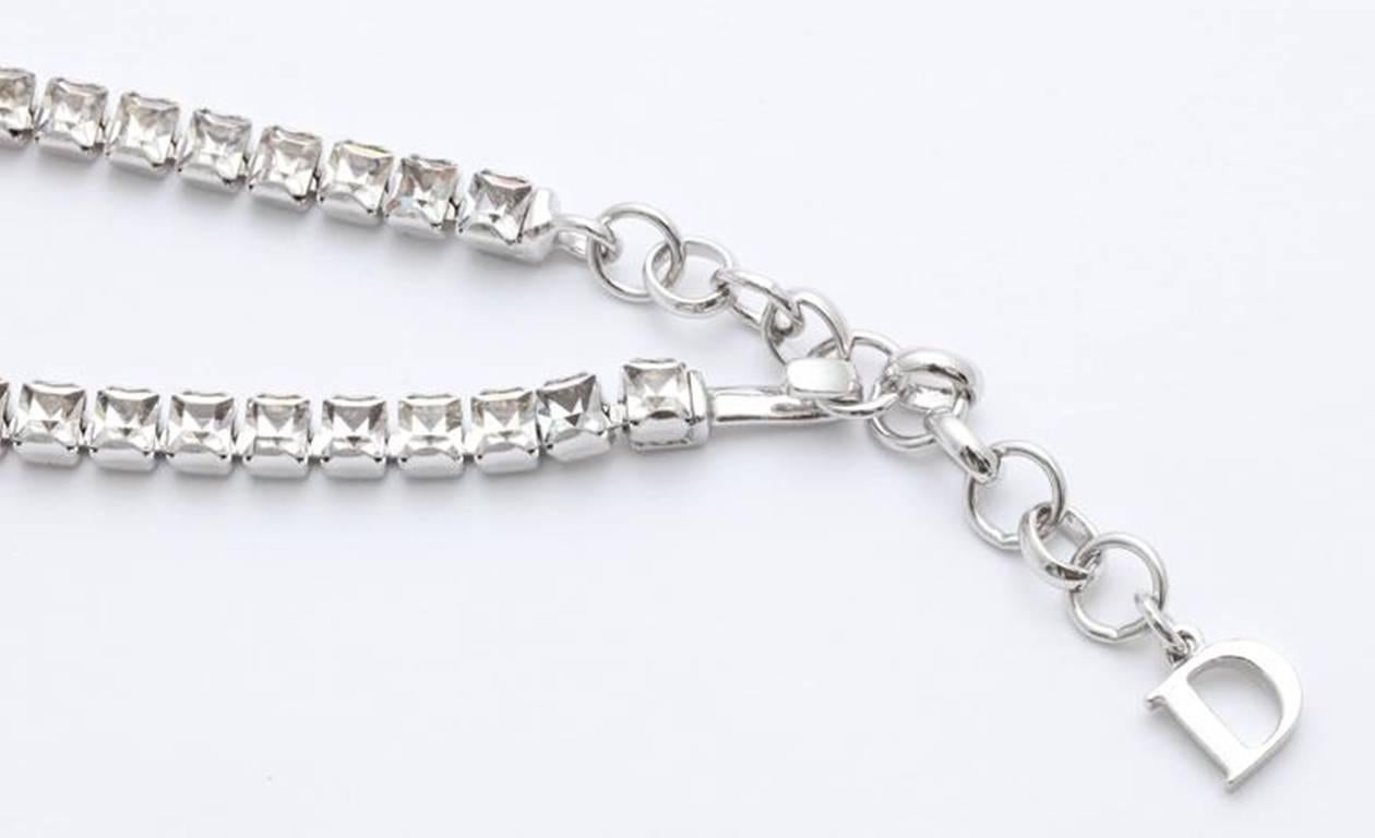 dior choker necklace silver