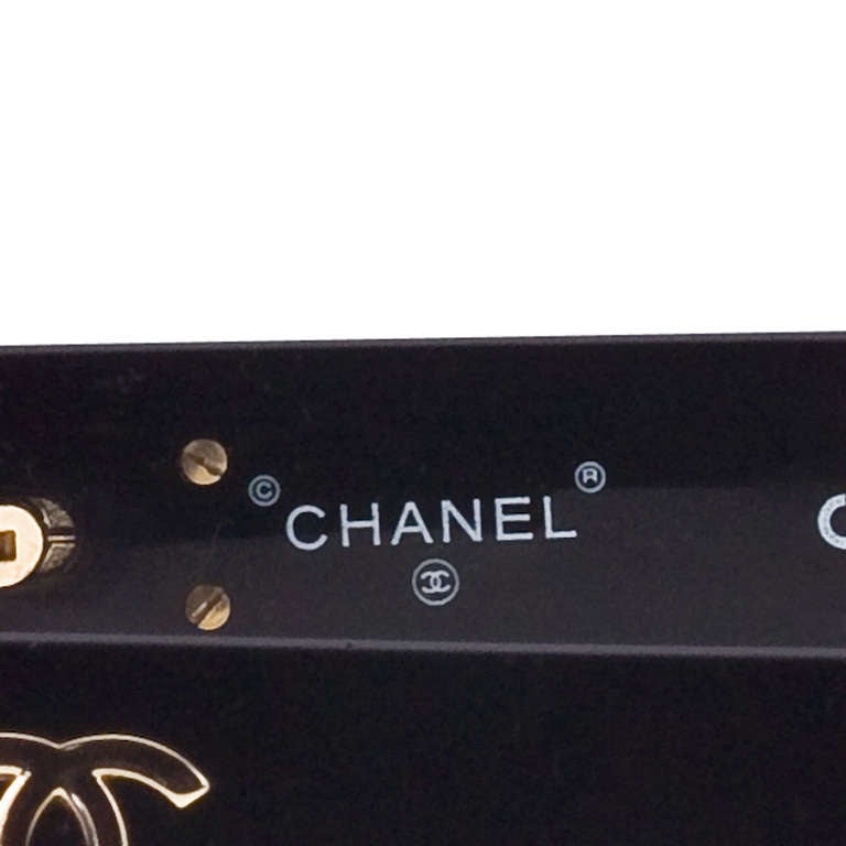 chanel 'chanel paris' logo frame sunglasses
