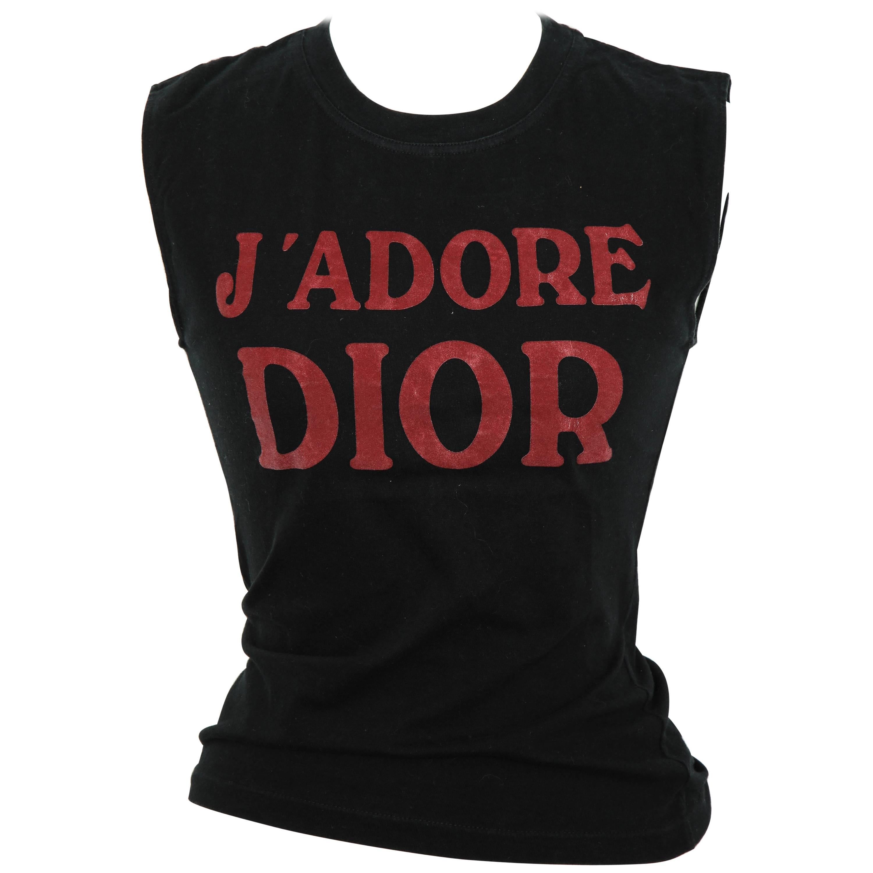 Christian Dior by John Galliano "J'Adore Dior" Tank Top T-Shirt at 1stDibs  | j'adore dior shirt tank top, j'adore dior tank top, jadore dior shirt