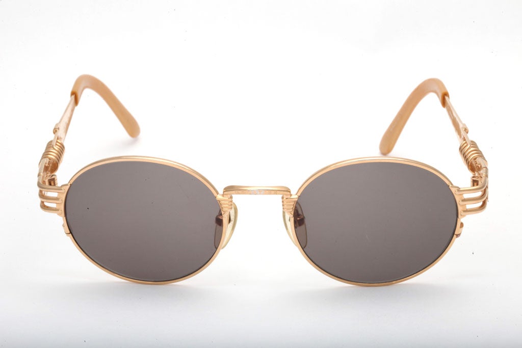 Jean Paul Gaultier 56-6106 Gold Sunglasses In Good Condition In Chicago, IL