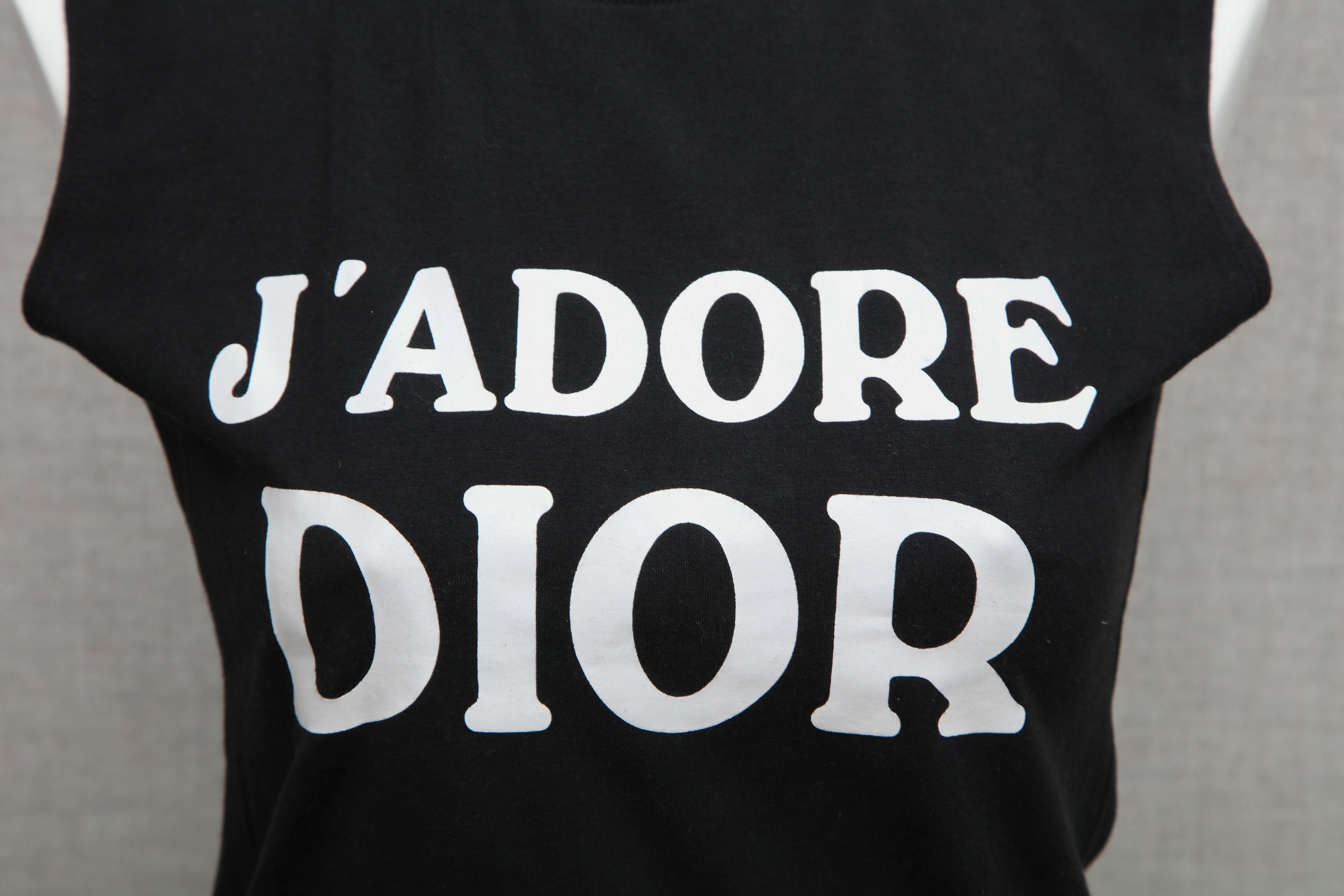 John Galliano for Christian Dior tank top with iconic J'ADORE DIOR logo.

French size 38