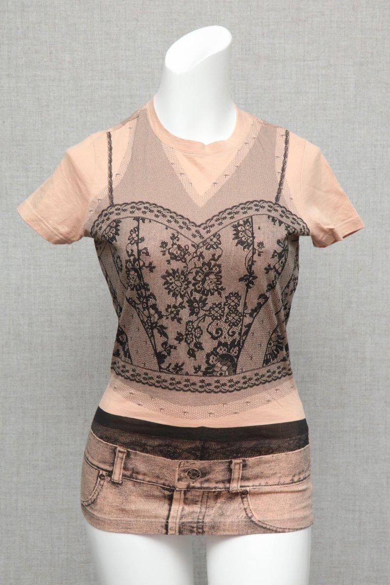 Christian Dior by John Galliano Trompe L'oeil T-shirt im Zustand „Gut“ im Angebot in Chicago, IL