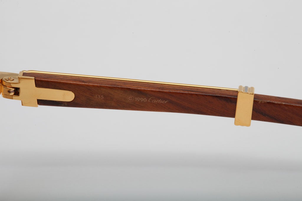 Vintage Cartier Malmaison Palisander Rosewood sunglasses 1