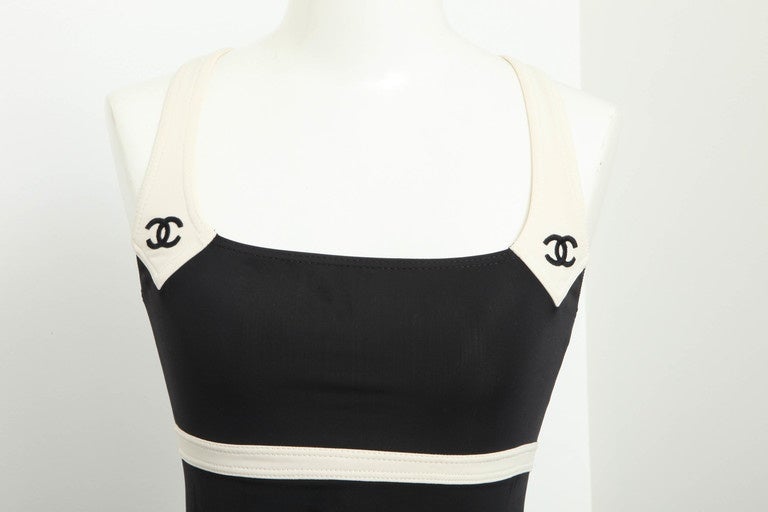Chanel Black/White Dress with CC Logos 2