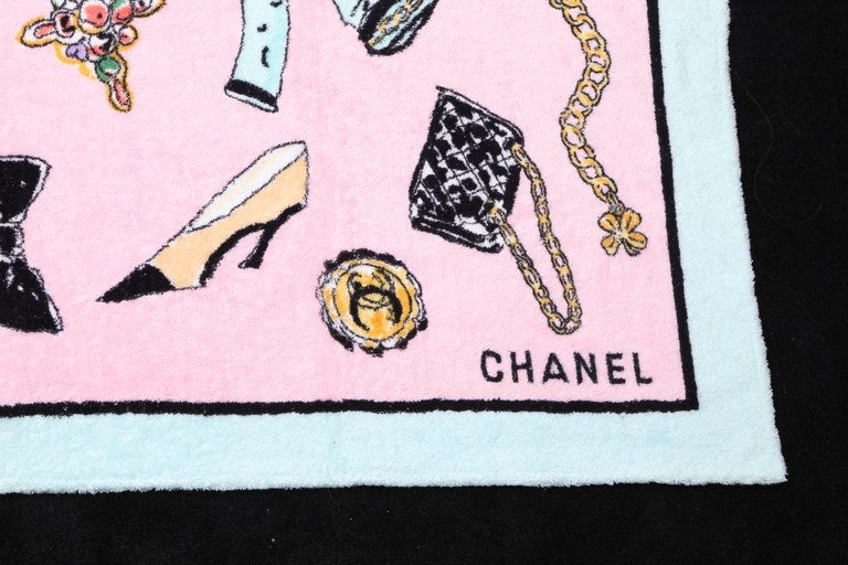 Chanel Rare 1996 Pink Beach Towel Never Been Used For Sale 2