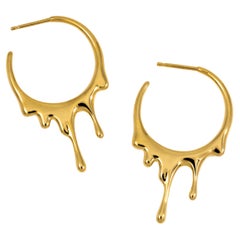 Dripping 24k Gold Vermeil Circular S Earrings