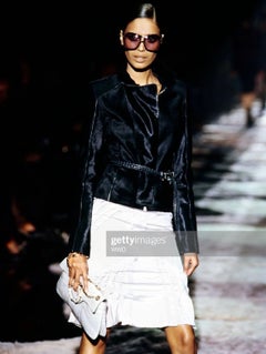 F/W 2004 Gucci by Tom Ford Finale Silver Metallic Crocodile Enamel Dragon Bag