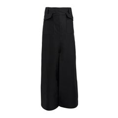 P/E 2003 Valentino Garavani Gonna Maxi in Seta Grezza Nera con Tasche Cargo