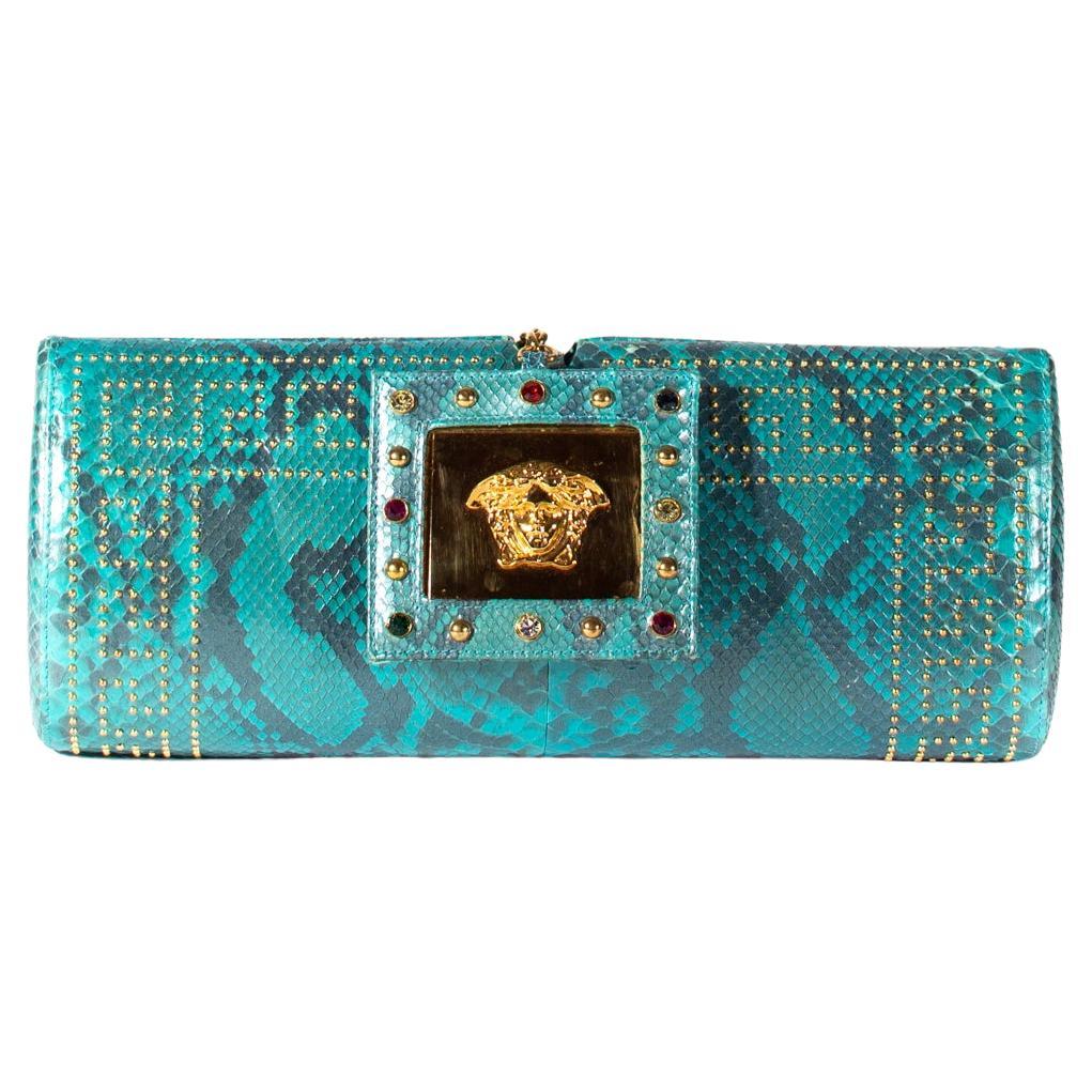Pochette convertible Gianni Versace by Donatella Genuine Python Blue S/S 2000