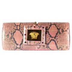 F/S 2000 Gianni Versace by Donatella Umwandelbare Python-Rosa-Clutch
