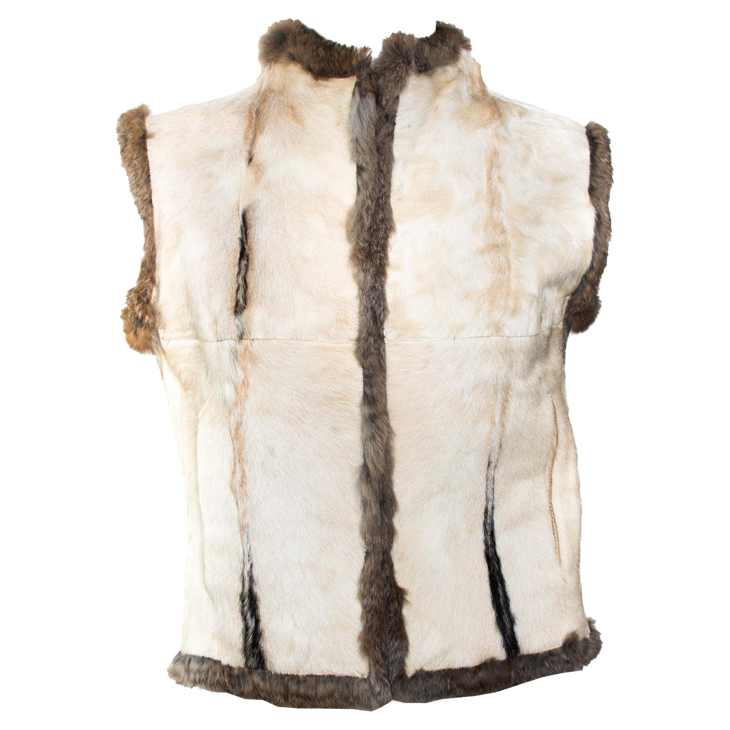F/W 1999 Gucci by Tom Ford Calf Hair Reversible Rabbit Fur Vest  For Sale