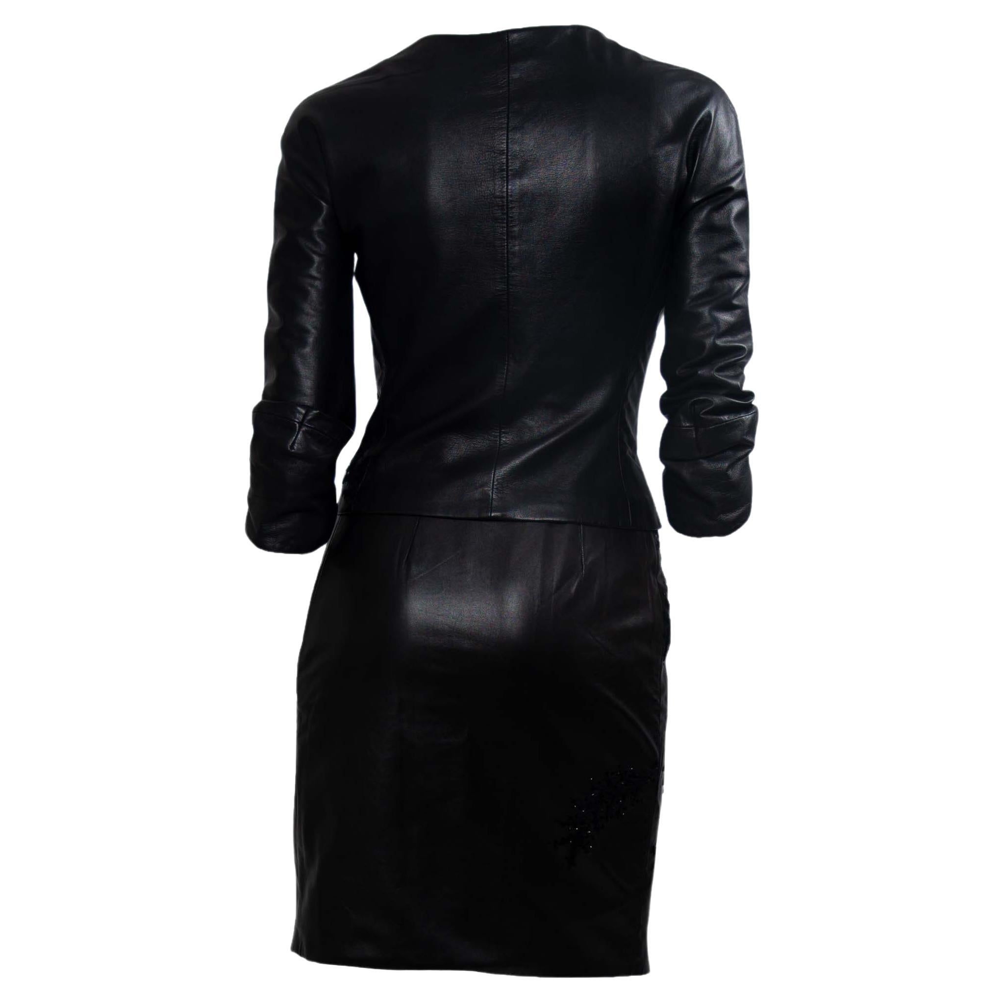 donatella leather dress