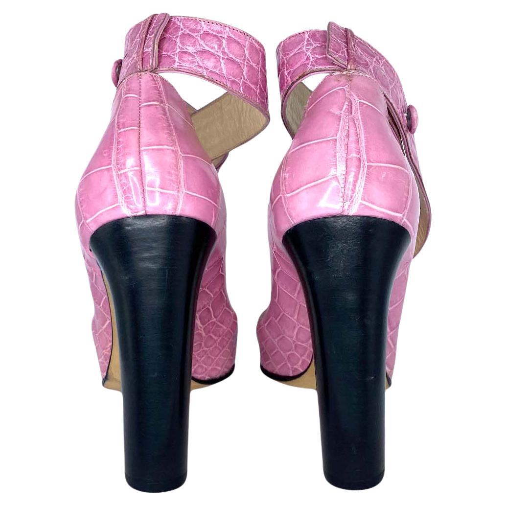 F/W 2001 Gucci by Tom Ford Pink Alligator Ballet Style 5