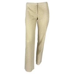 S/S 2002 Gianni Versace by Donatella Sheer Broderie Anglaise Off-White Pants