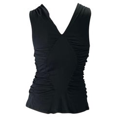 S/S 2003 Yves Saint Laurent by Tom Ford Black Ruched Cotton Tank Top