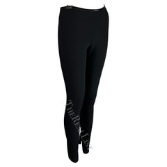 F/W 1997 Gucci by Tom Ford Runway Black Square 'G' Buckle Patent Stretch Pants