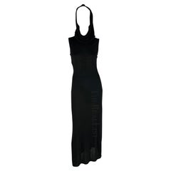 S/S 1996 Dolce & Gabbana Runway Hooded Stretch Black High Slit Dress