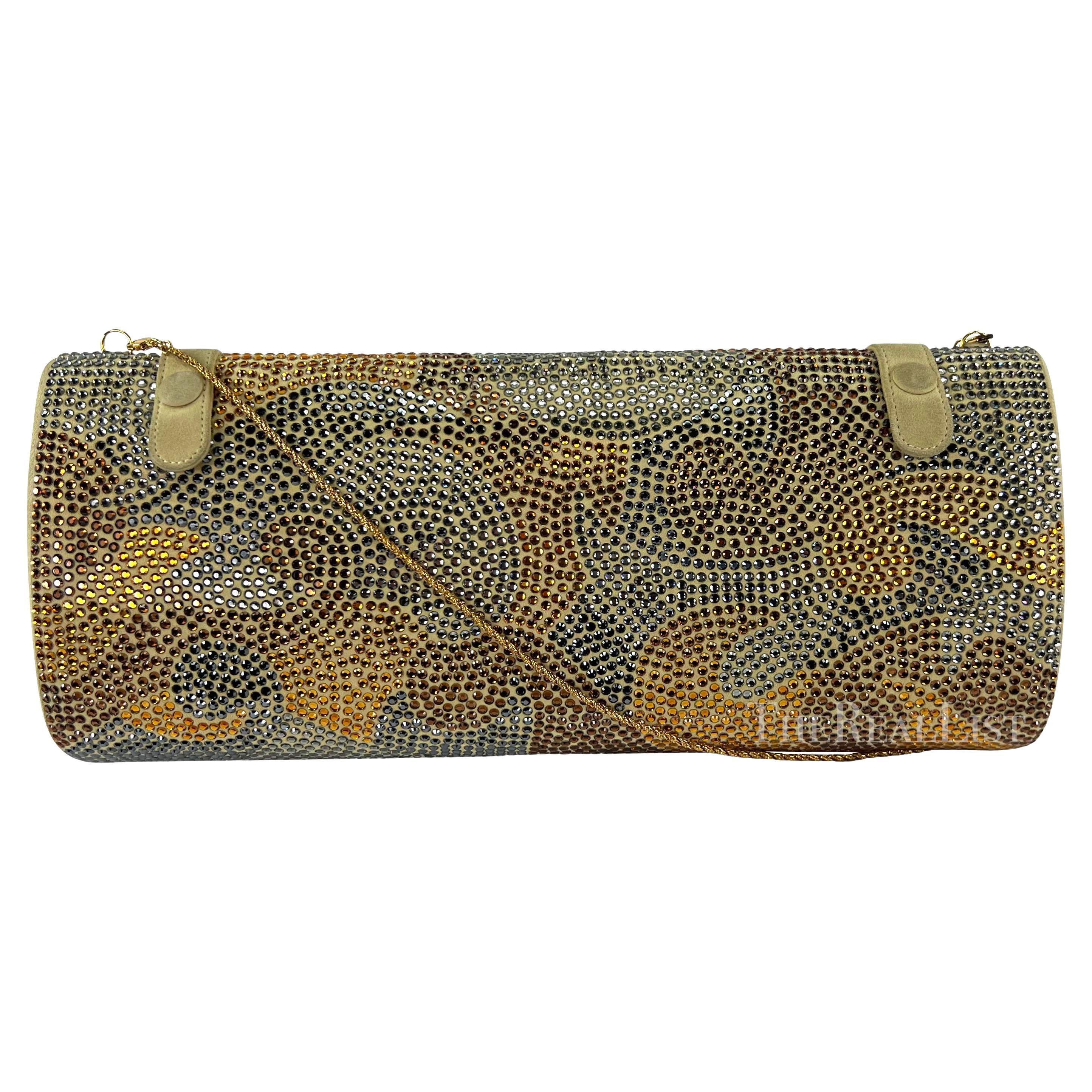 P/E 2000 Gianni Versace by Donatella Versace Runway Pochette con strass astratti in oro in vendita