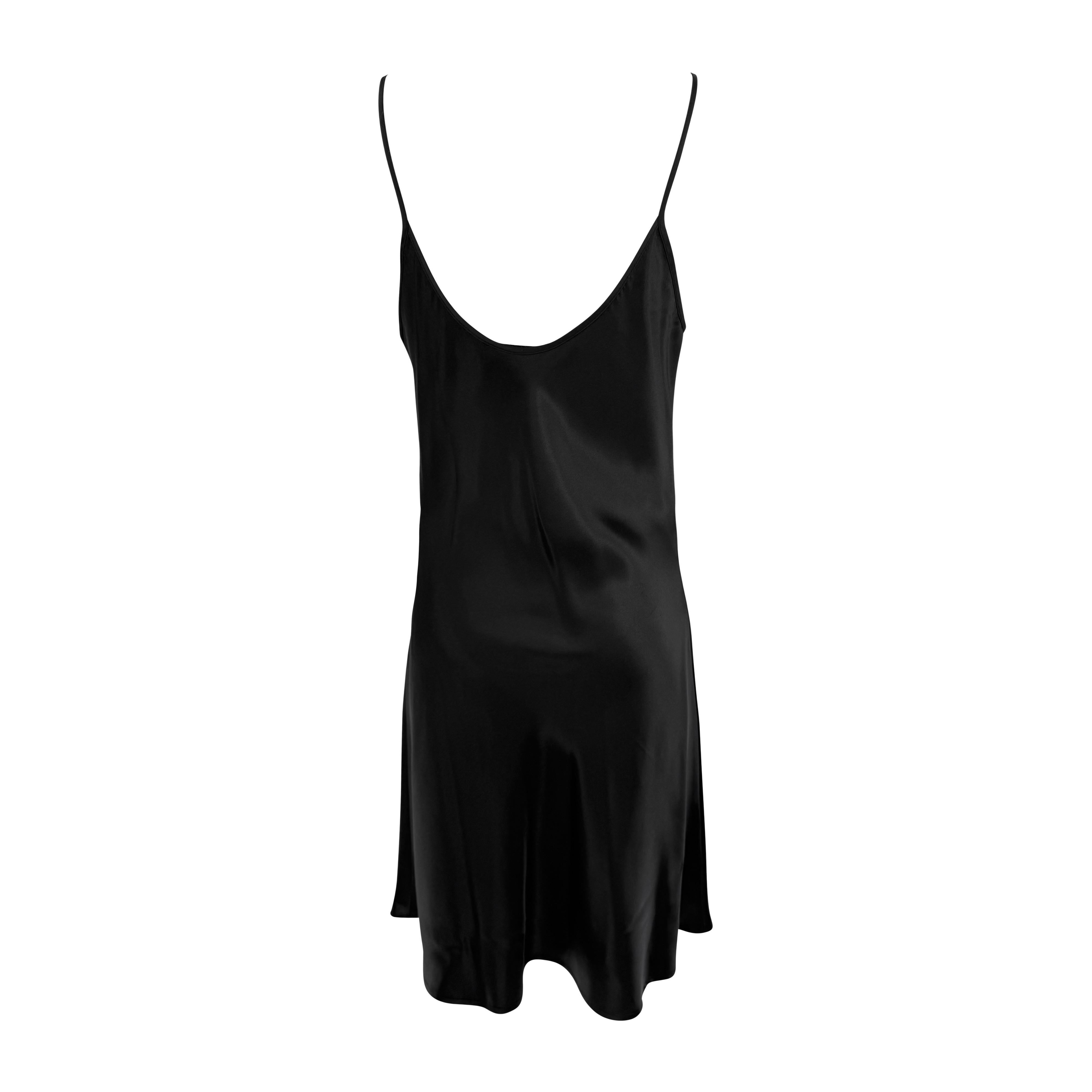 1990 Sonia Rykiel Mini robe évasée en satin noir Excellent état - En vente à West Hollywood, CA