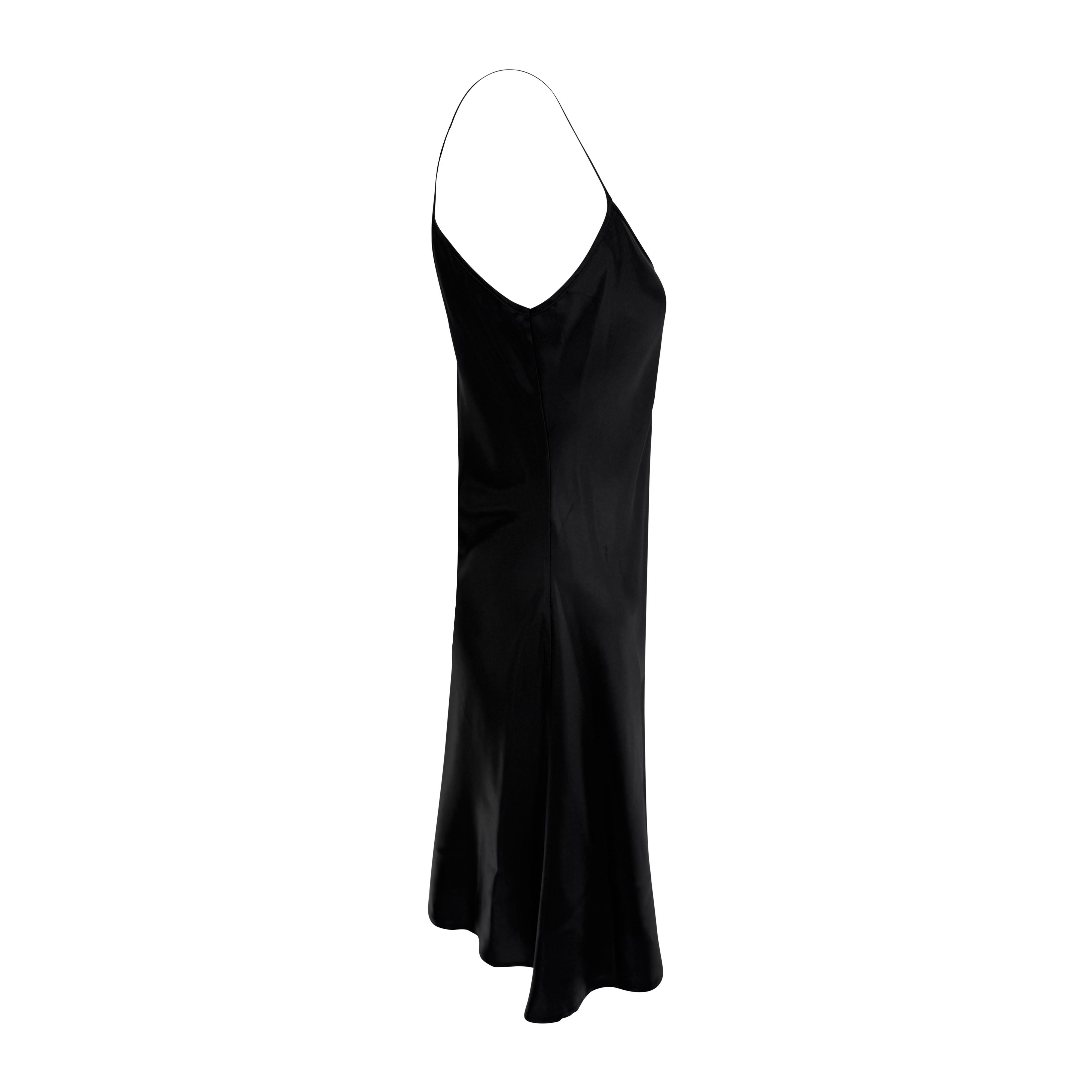 1990 Sonia Rykiel Mini robe évasée en satin noir Pour femmes en vente