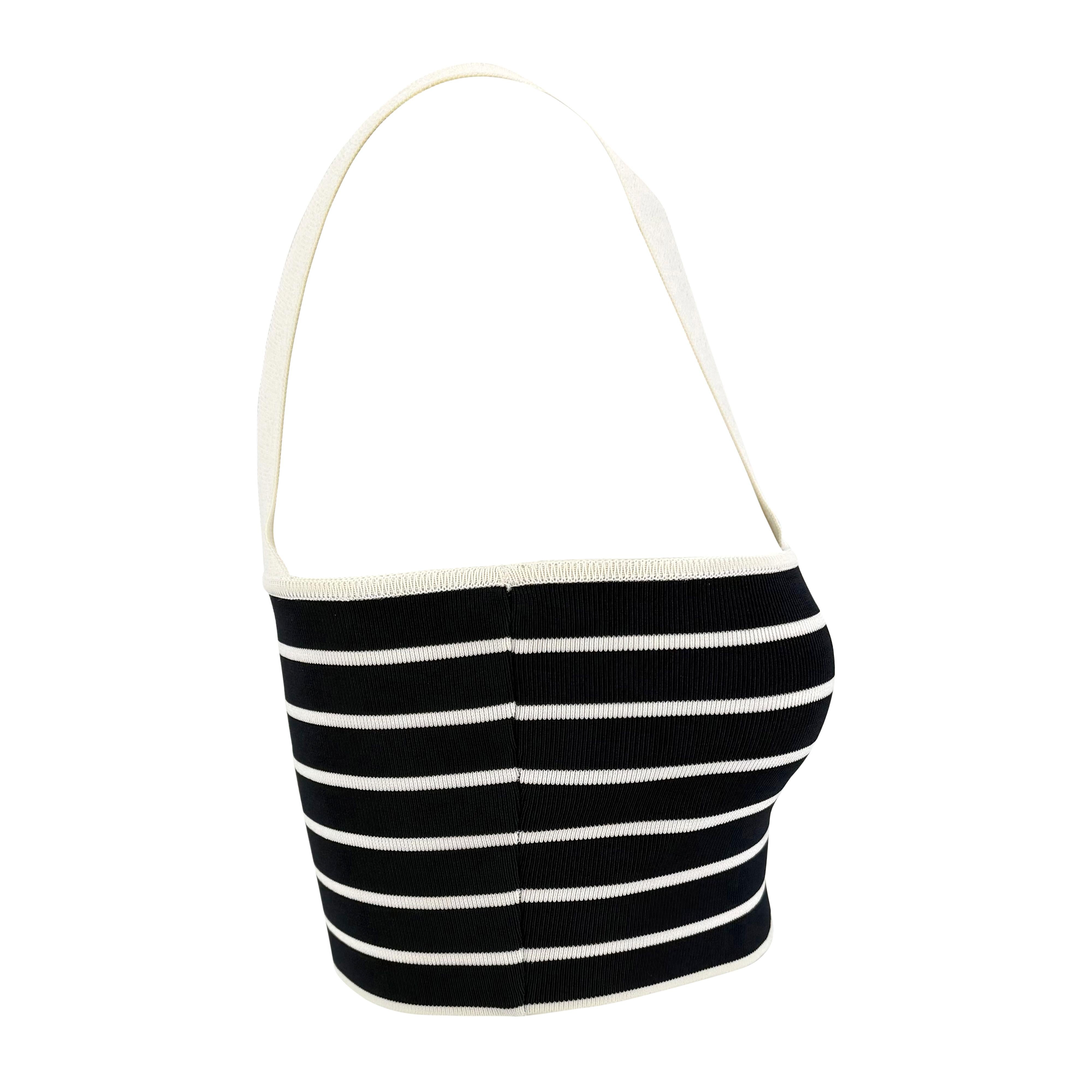 S.S. 1996 Ralph Lauren Runway Navy White Stripe Crop Top in vendita 2