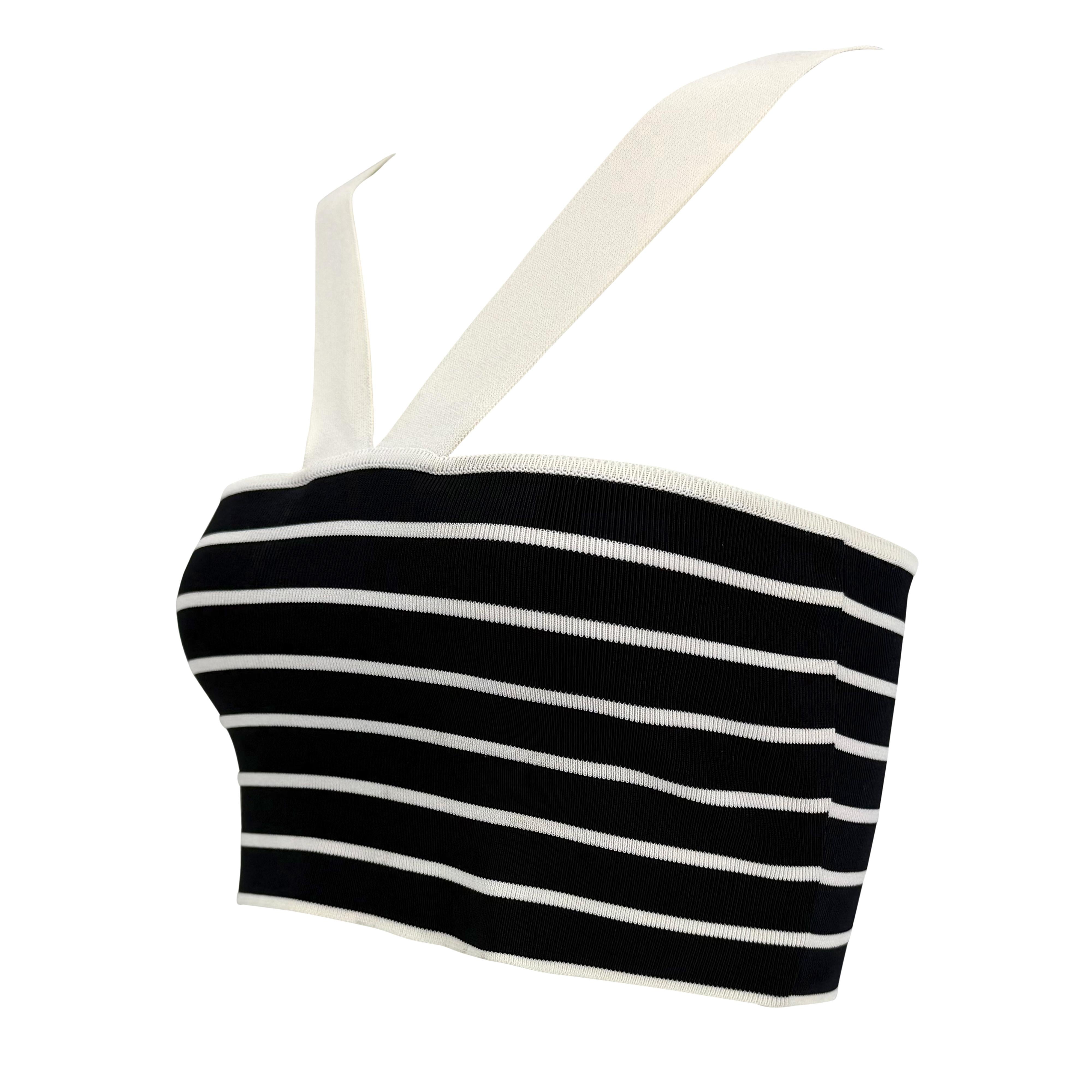 S.S. 1996 Ralph Lauren Runway Navy White Stripe Crop Top In condizioni ottime in vendita a West Hollywood, CA