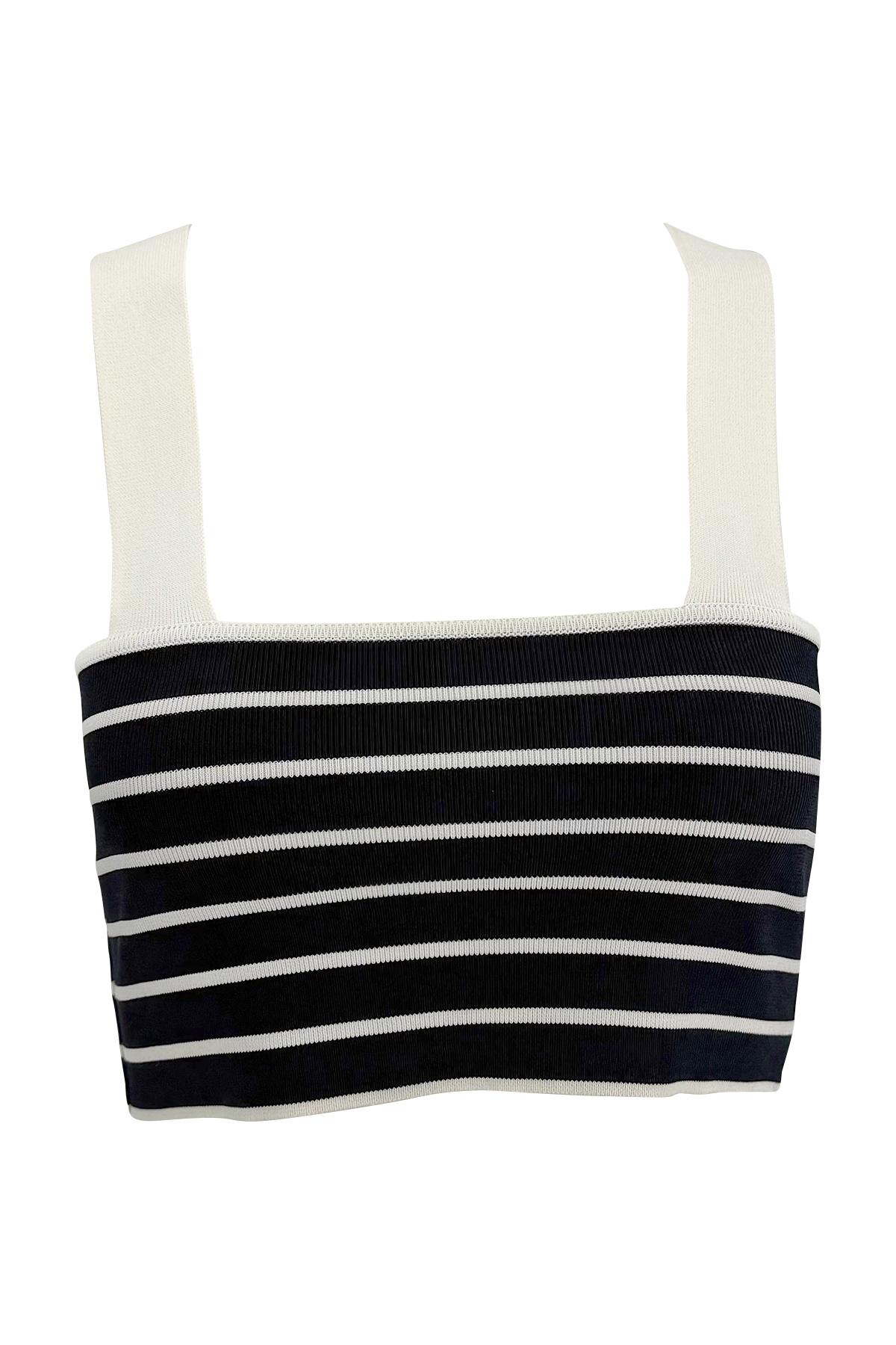 S.S. 1996 Ralph Lauren Runway Navy White Stripe Crop Top in vendita 4