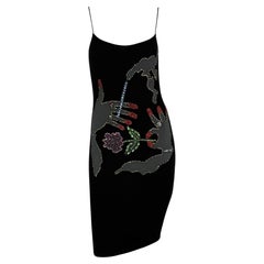 F/W 2005 Giorgio Armani Runway Rhinestone Smoking Black Cocktail Dress