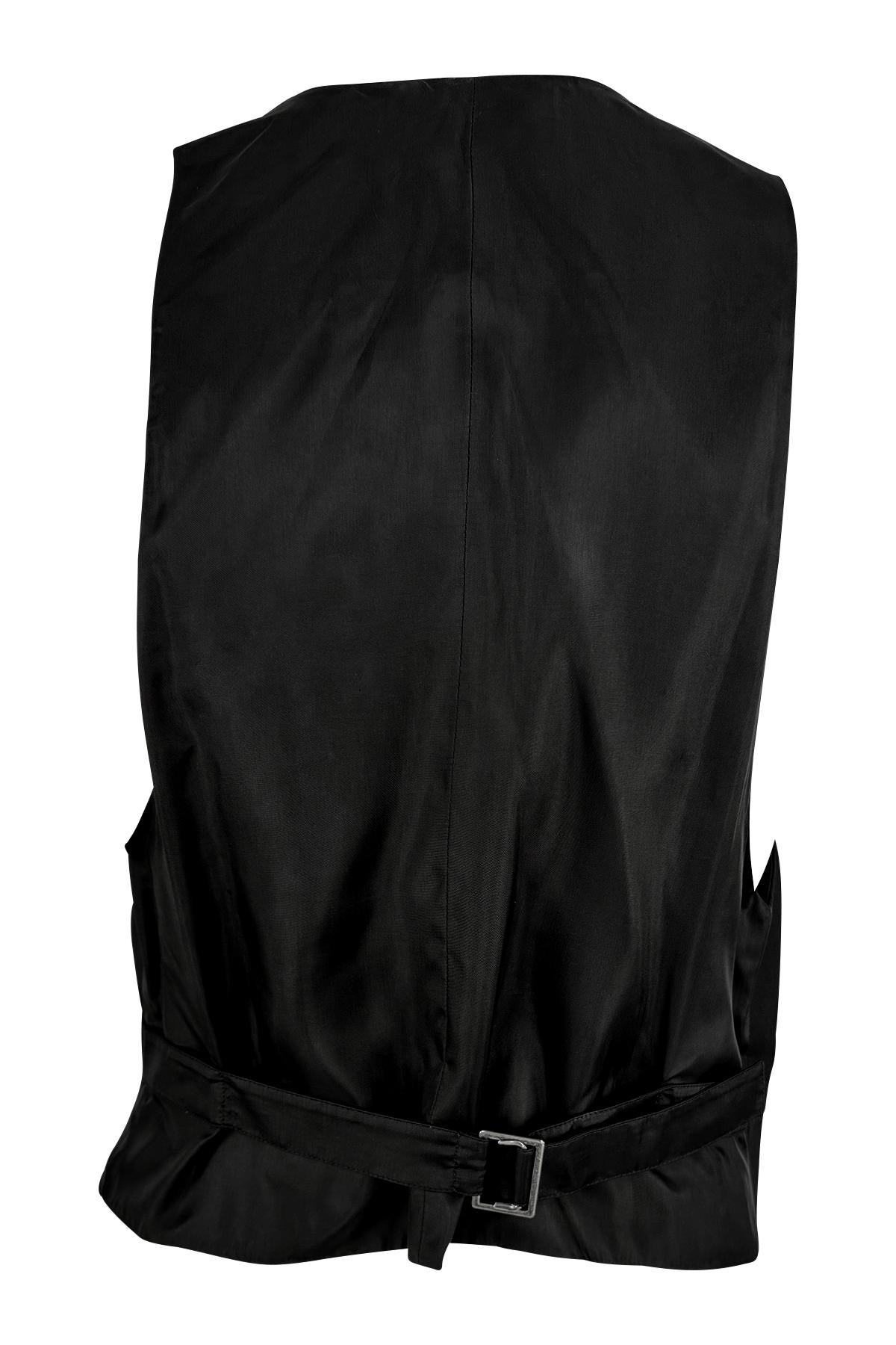 S/S 2001 Yves Saint Laurent by Tom Ford Runway Debut Plunging Black Tuxedo Vest Unisexe en vente
