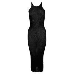Maxi abito in jersey elasticizzato nero trasparente "Release" di Rick Owens per la P/E 2010
