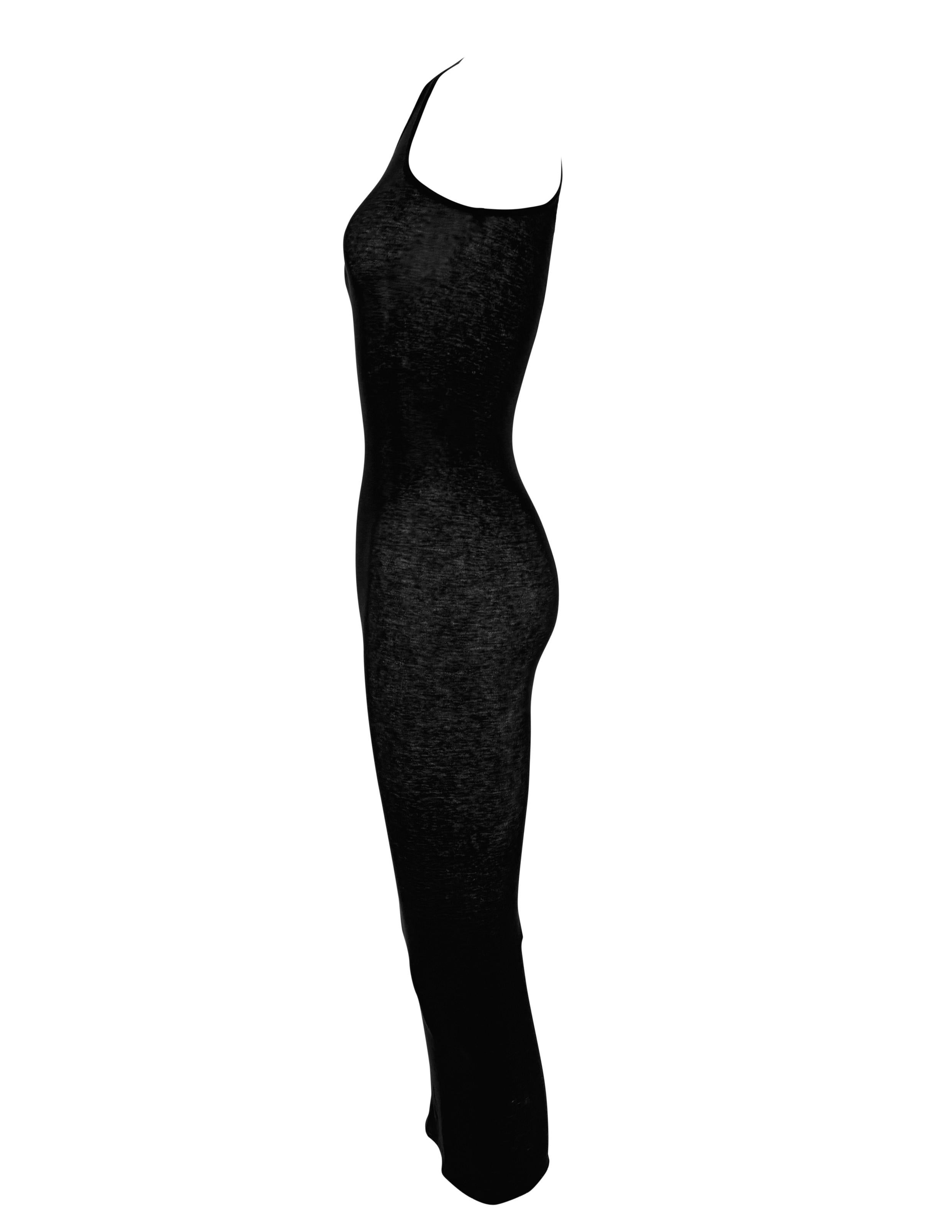 Nero Maxi abito in jersey elasticizzato nero trasparente 