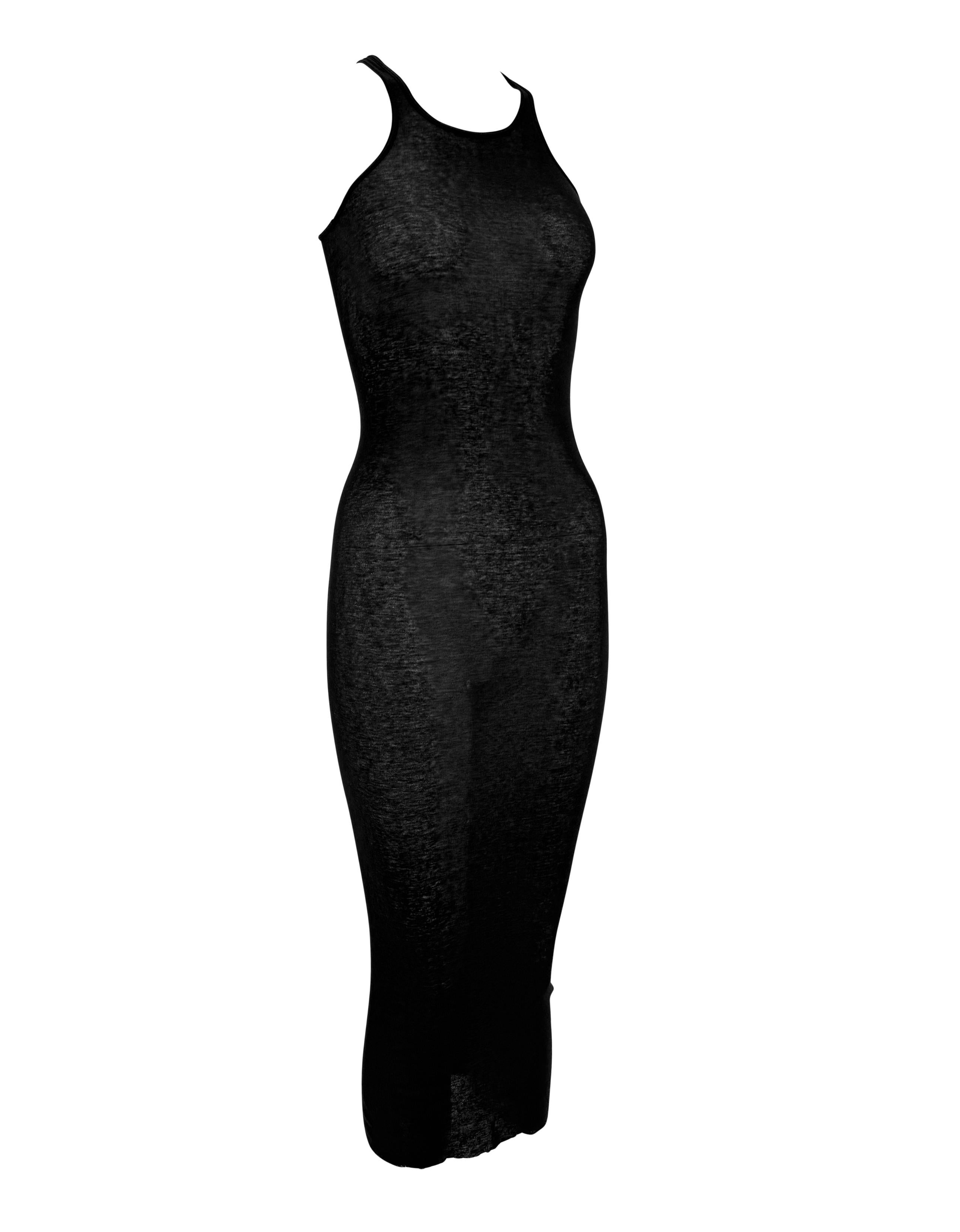 Maxi abito in jersey elasticizzato nero trasparente 
