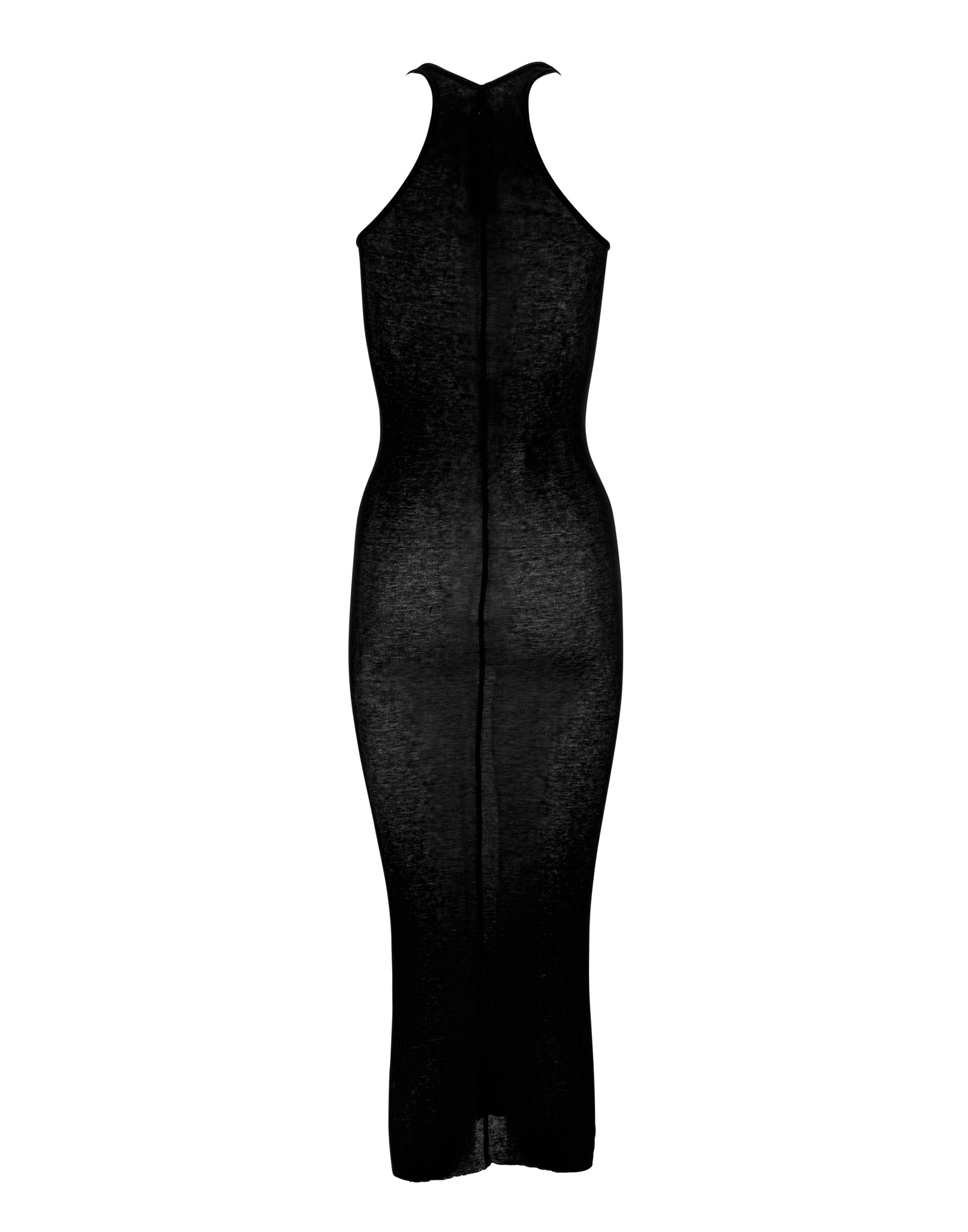 Maxi abito in jersey elasticizzato nero trasparente 